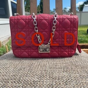 Christian Dior Lambskin Cannage Meduim Shoulder Bag